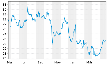 Chart Douglas Dynamics Inc. - 1 Jahr